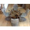 1.2m Reclaimed Teak Root Square Dining Table with 4 Zorro Chairs - 0